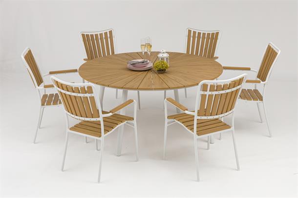 Havemøbelsæt -  Artwood  ø150cm + 6 stole