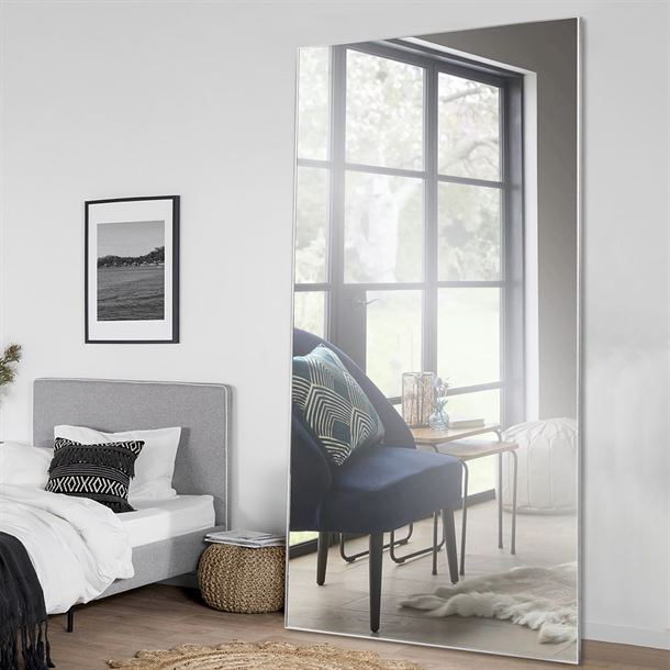 Miranda Spejl - 100x200 cm - Børstet aluminium