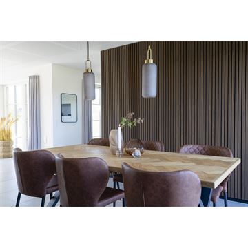Spisebord i egefinér, lige kant, Sildebensmønster, 95x200x75 cm
