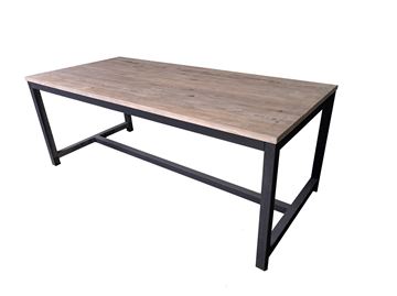 Spisebord i genbrugs fyrretræ 200x90x76 cm