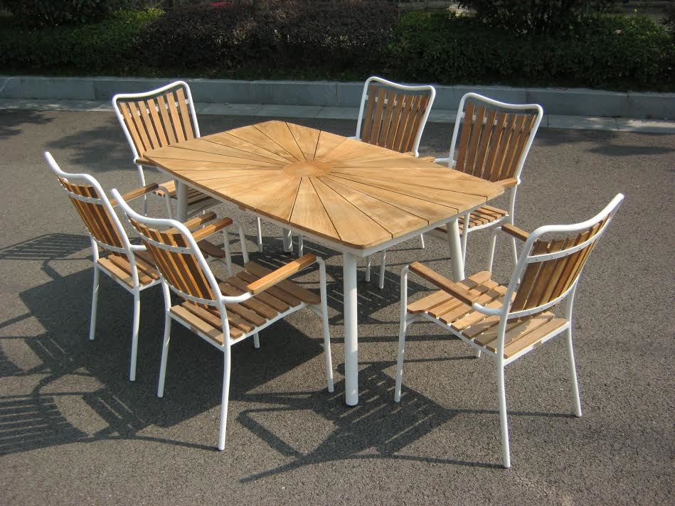 Daneline teak havebord 160/6 Bordbukke ben