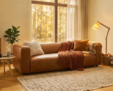 Alfred 3 pers. Lædersofa - Vienna Brun