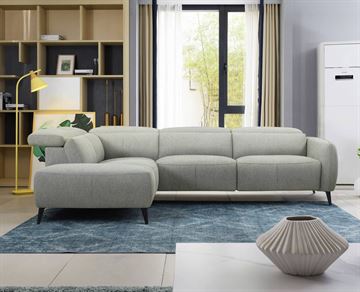Beatrice Sofa - m/reclinerfodstøtte - Venstrevendt Open end - Støvet grøn