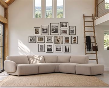 Eleanor hjørnesofa m/open end - Højrevendt - Taupe