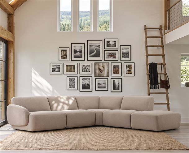 Eleanor hjørnesofa m/open end - Højrevendt - Taupe