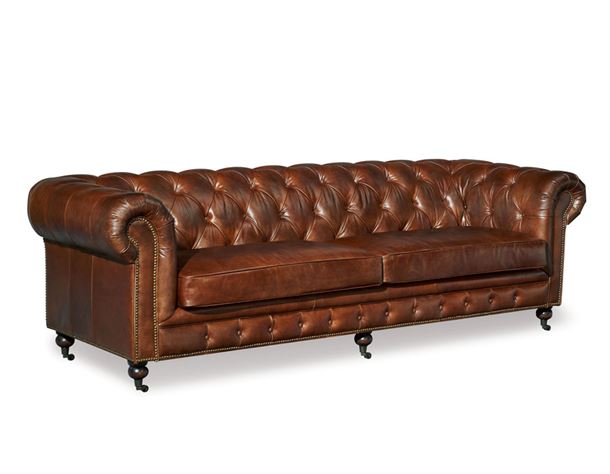 Oakland Chesterfield 4 pers. Lædersofa - Newark Brown