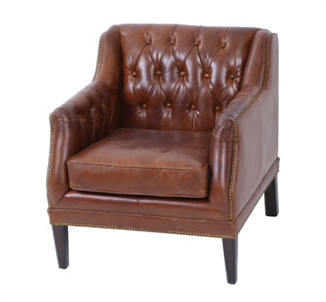 Leah cowhide hvilestol i Vintage Cigar