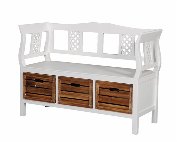 BLACK WEEK - Bænk m/3 skuffer til opbevaring