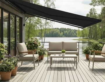 Bøg markise, m/LED lys og motor, grå/grå, 3,5 x 3,0 m <SPAN STYLE='color:#d0121a;'>FORUDBESTIL</SPAN> 