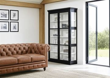 Christiansø Vitrineskab - 212x120x44 cm - Sort/Hvid 