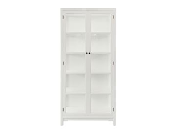 Drejø Vitrineskab - 198x92,5x38 cm - Hvid/Hvid