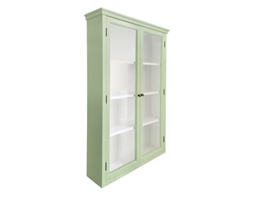 Lindholm Væghængt Vitrineskab - 121x81x21 cm - Grøn/Hvid <SPAN STYLE='color:#d0121a;'>FORUDBESTIL</SPAN>