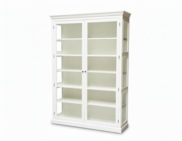 Fyn Vitrineskab - 212x148x44 cm - Hvid/Hvid