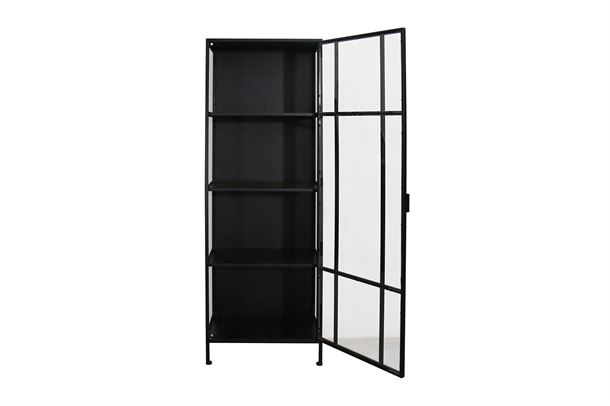 Nyråd Vitrineskab i Metal - 60x40x172 cm - Sort <SPAN STYLE=\'color:#d0121a;\'>FORUDBESTIL</SPAN>