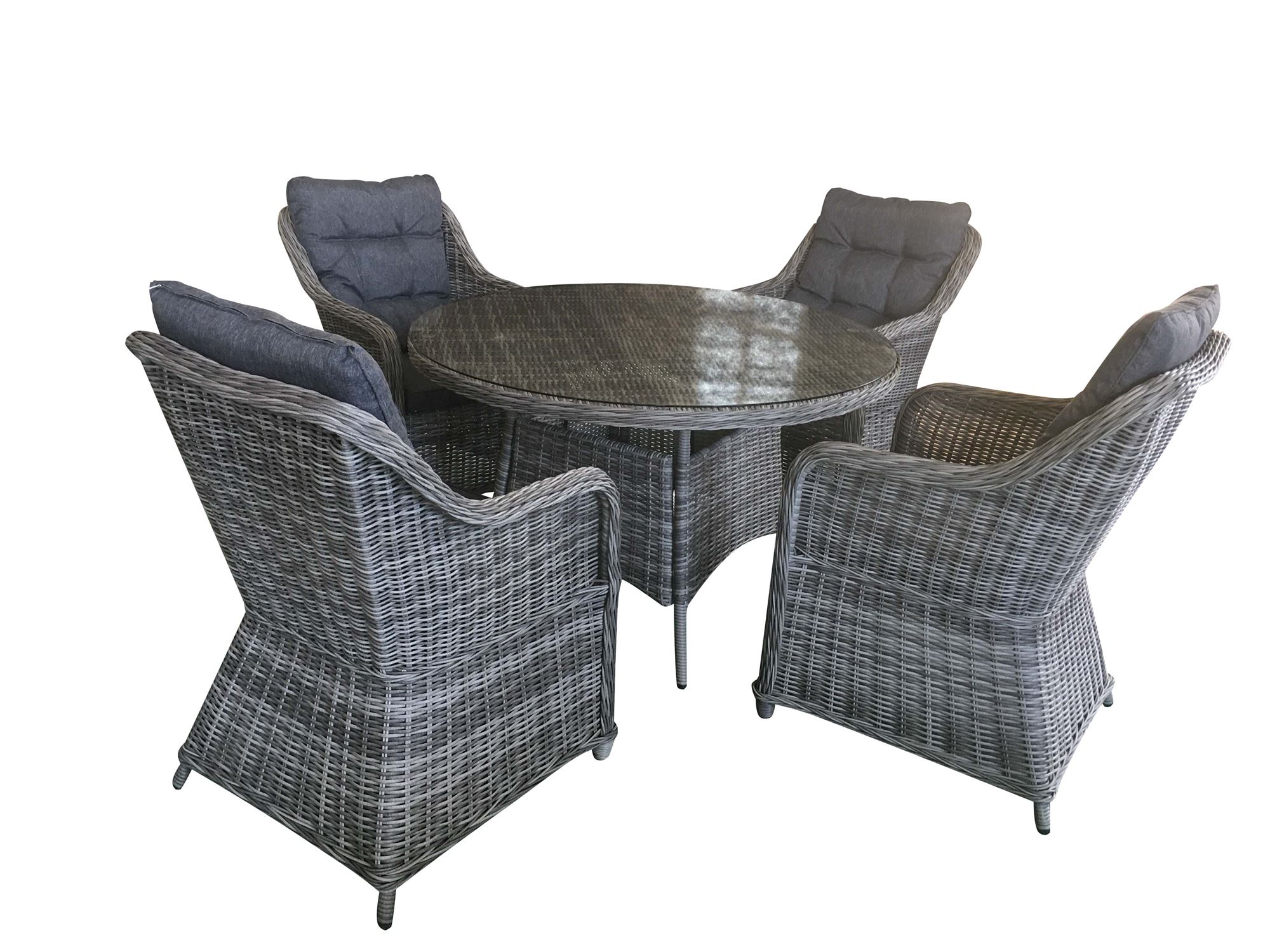 vandfald Wardian sag semester Havesæt model Sevilla. 4 stole + ø120cm bord i mixed sort rundt polyrattan. vandfald Wardian sag semester Havesæt model Sevilla. 4 stole + ø120cm bord i mixed sort rundt polyrattan.
