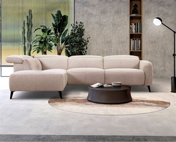 Beatrice Sofa - m/reclinerfodstøtte - Venstrevendt Open end - Lys Sand