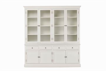 Vitrineskab L 200 x H 210 x D 44 cm Hvid Ral 9016
