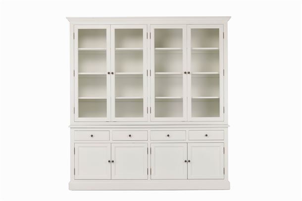 Vitrineskab L 200 x H 210 x D 44 cm Hvid Ral 9016