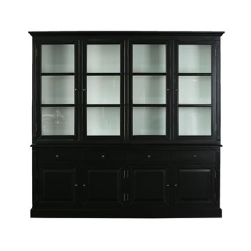 Vitrineskab B 210 x H 199 x D 42cm sort/hvid