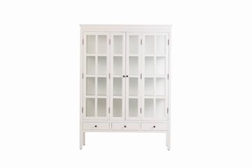 Vitrineskab hvid Antikmalet H175xB130xD45cm