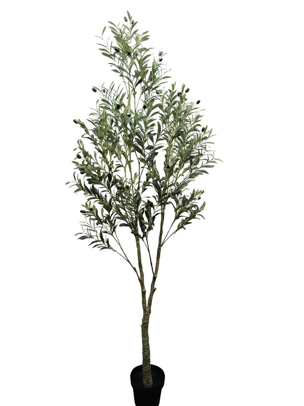 Kunstig Oliventræ med frugt 210cm (2 stk)