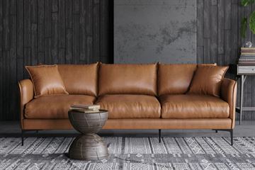 3 pers læder sofa model Marbella - farve Mulberry Brown