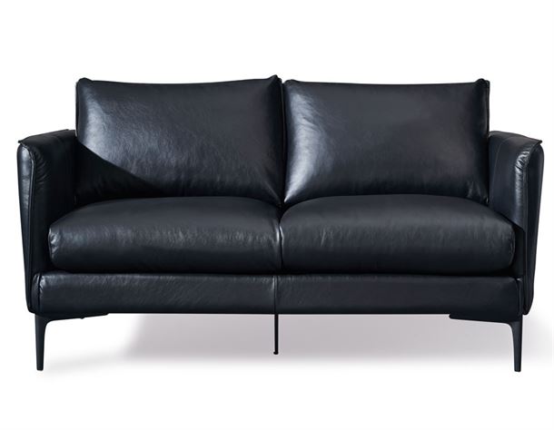 Finley 2 pers. Lædersofa - Onyx Black