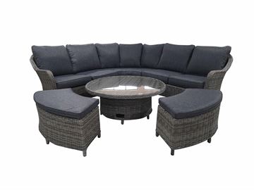 Loungesæt model Valencia. Mixed grey polyrattan.
