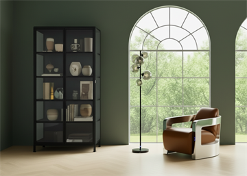 Svaneke Vitrineskab i Metal -  92x40x201,5 cm - Sort