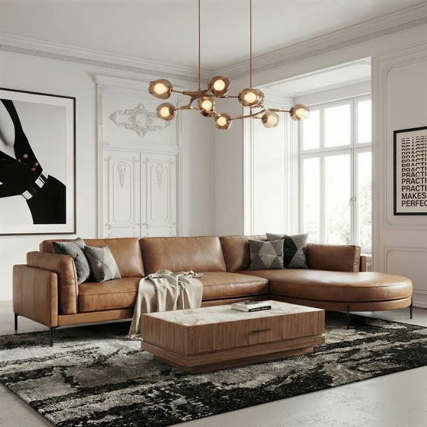  Milner Lædersofa - Mulberry Brown