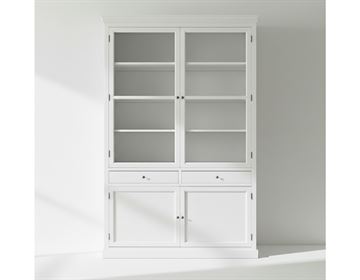 Samos vitrineskab - 212 x 147 x 44 cm - Hvid/Hvid