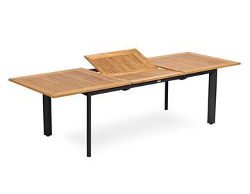 Dina Alu/Teak udtræksbord - 100x200/280 cm