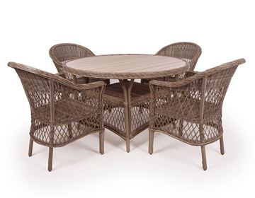 Enø havemøbelsæt, brun, m/4 stole