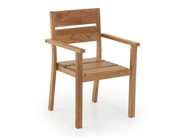 Hercules Teak stabelstol med armlæn