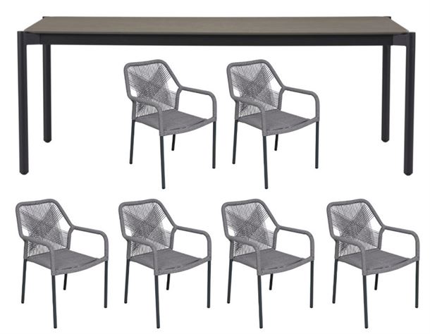 Ida Naomi Havemøbelsæt - 104x204 cm - Grå