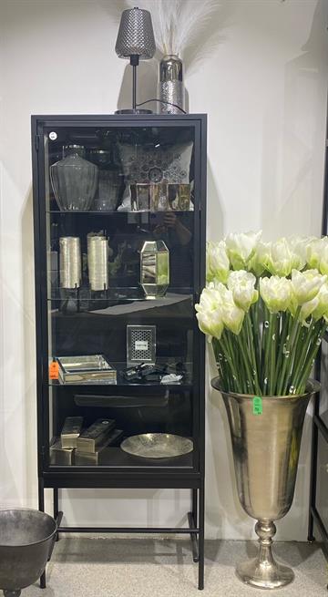 Daneline Vitrineskab i Metal/jern H170xB60x40cm med glashylder