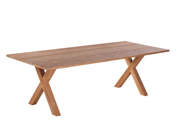 Mako Plankebord 90x200 cm - m/bordben i teak - Kryds