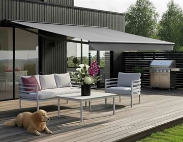 Ask markise, manuel, grå/grå, 4,8 x 3,0 m <SPAN STYLE='color:#d0121a;'>FORUDBESTIL</SPAN>  