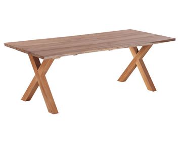 Mona Plankebord 90x200 cm - m/bordben i teak - Kryds  