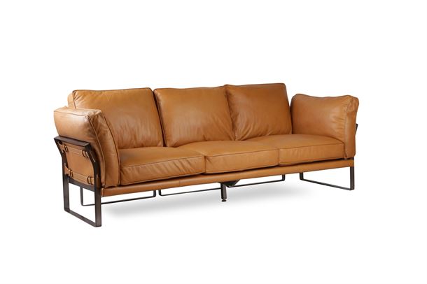 Briston 3 pers. Lædersofa - Mulberry Brown