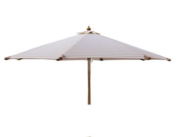 Signe Parasol Ø 2 meter m/tilt hvid/beige stribet