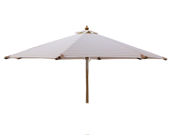 Signe Parasol Ø 3 meter - 2-delt Hvid/Beige stribet