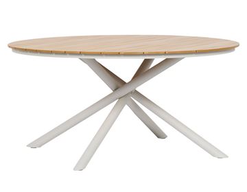 Tina Havebord - Ø: 152 Cm - Teak Look/Gråhvid